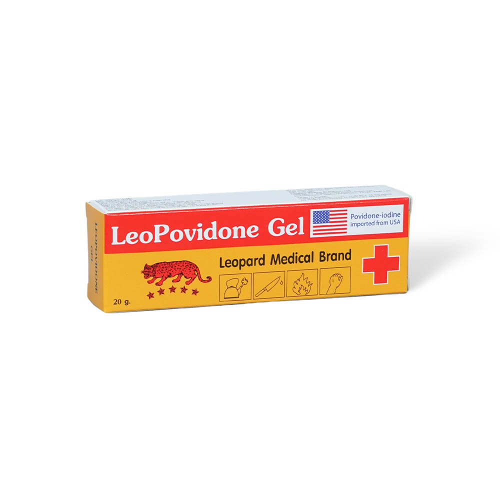 Gel LeoPovidone Leopard sát khuẩn các vết thương nhỏ, vết bỏng, ngừa nhiễm nấm, virus (tuýp 20g)