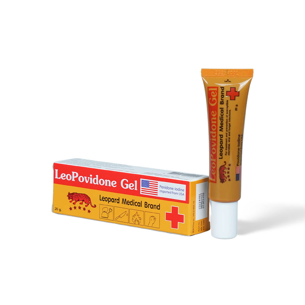 Gel LeoPovidone Leopard sát khuẩn các vết thương nhỏ, vết bỏng, ngừa nhiễm nấm, virus (tuýp 20g)