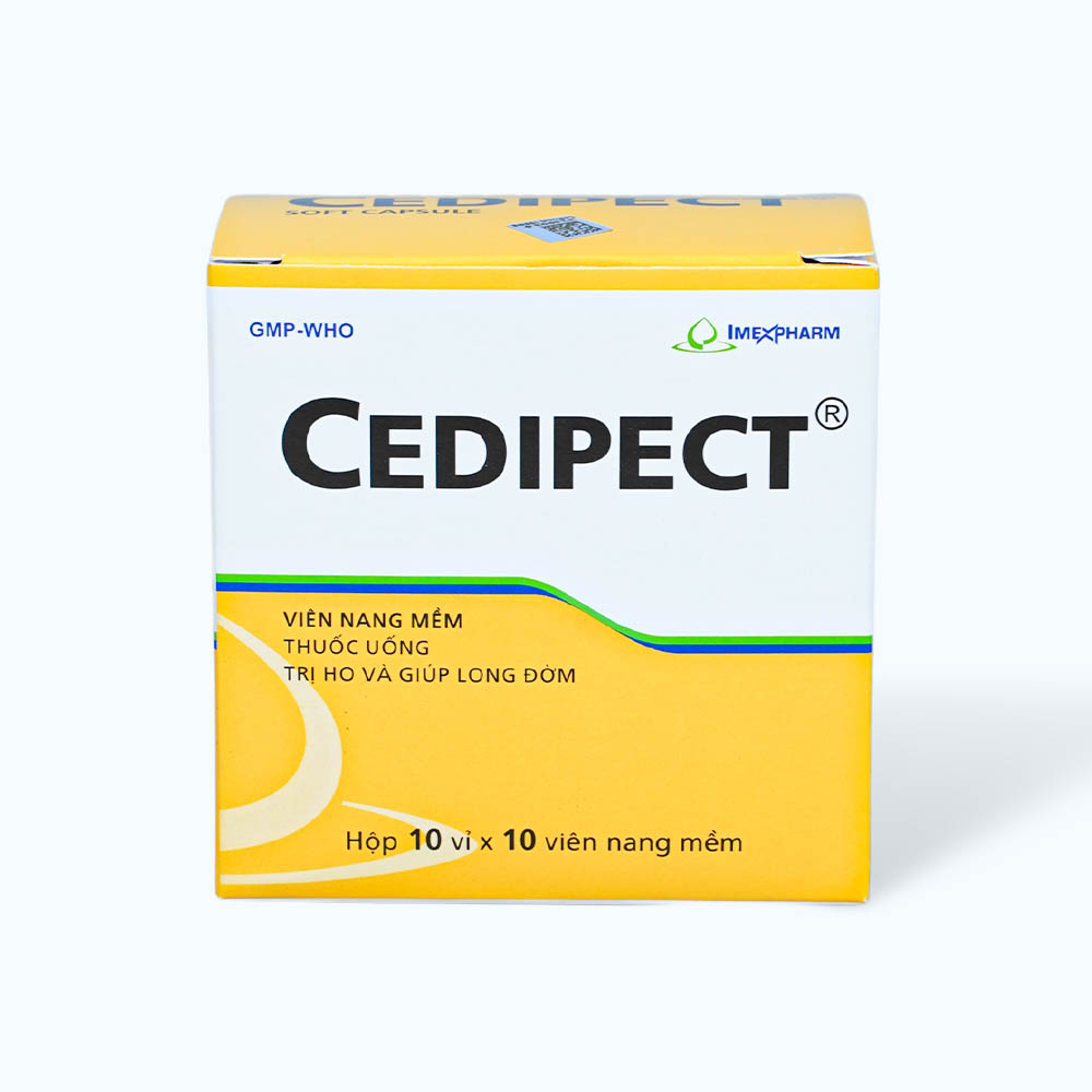 Thuốc Cedipect 100mg Imexpharm trị ho do kích thích, long đờm (10 vỉ x 10 viên)