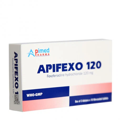 Viên nén Apifexo 120mg trị viêm mũi dị ứng, mày đay, ngứa (3 vỉ x 10 viên)