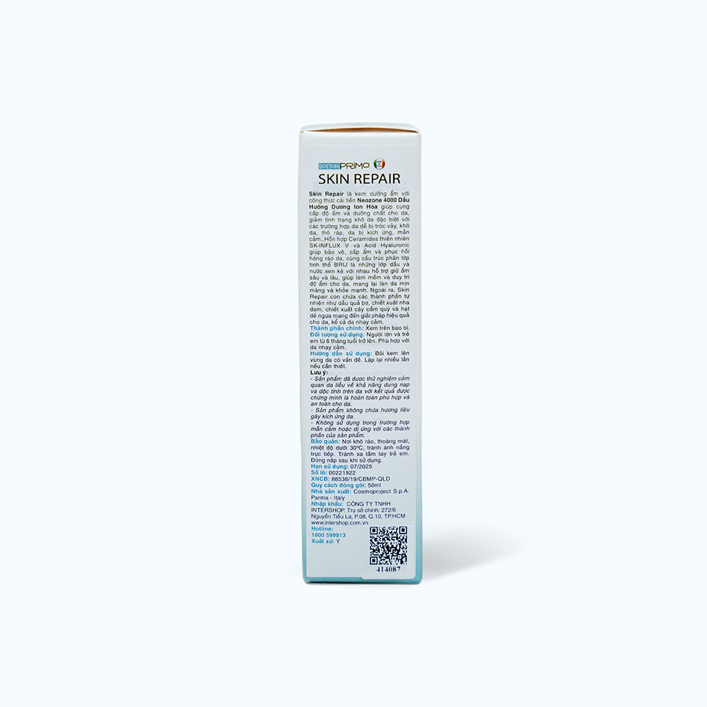 Kem dưỡng da DOTTORPRIMO Skin Repair giúp duy trì độ ẩm cho da, dùng được cho da nhạy cảm (50ml)