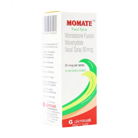 Thuốc xịt mũi Momate Glenmark trị viêm mũi dị ứng, polyp mũi (chai 60 liều)