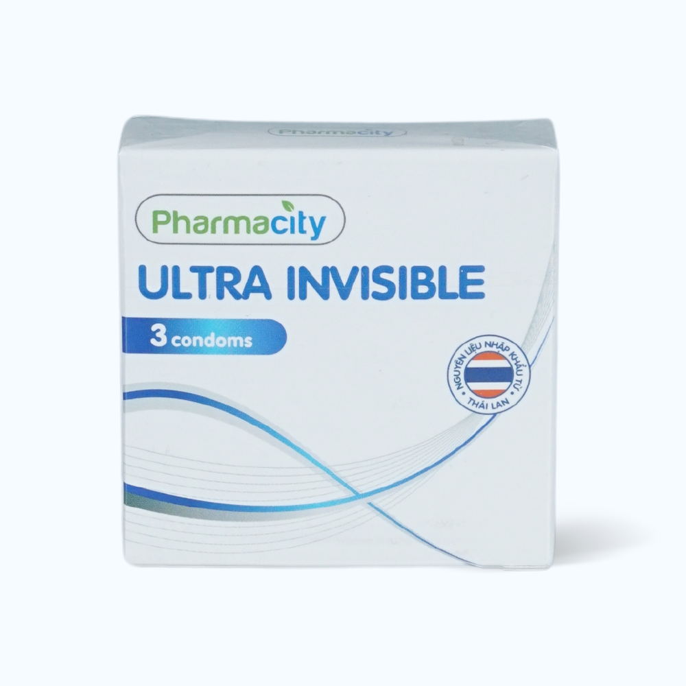 Bao cao su siêu mỏng Pharmacity Ultra Invisible (3 cái/hộp)