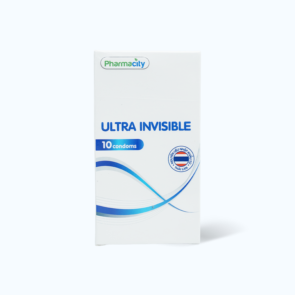 Bao cao su siêu mỏng Pharmacity Ultra Invisible (10 cái/hộp)