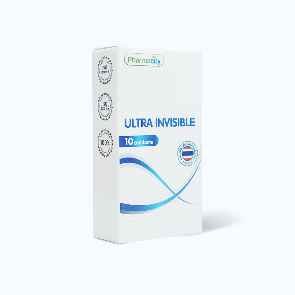 Bao cao su siêu mỏng Pharmacity Ultra Invisible (10 cái/hộp)