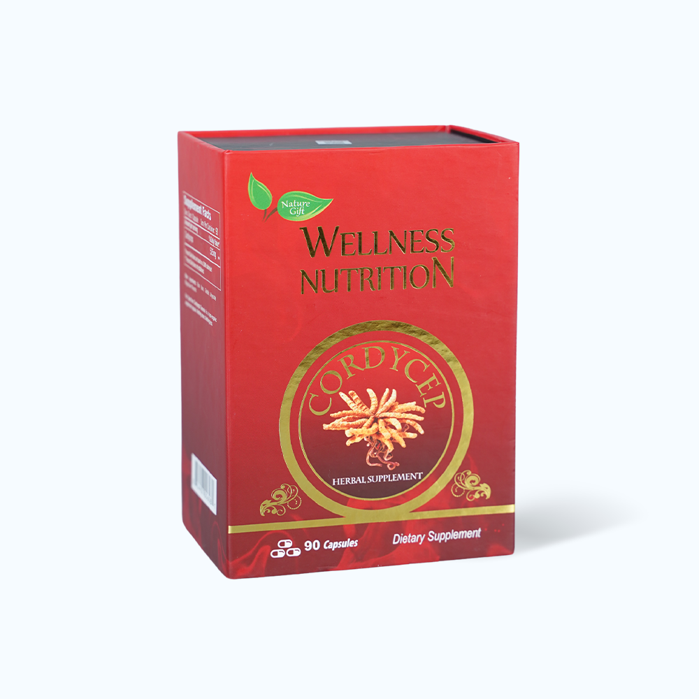 Viên đông trùng hạ thảo Wellness Nutrition tăng cường sức khỏe (Hộp 90 viên)