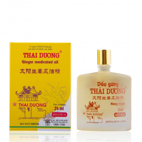 Dầu gừng Thái Dương giảm đau đầu, đau lưng, đau dây thần kinh vai gáy (chai 24ml)