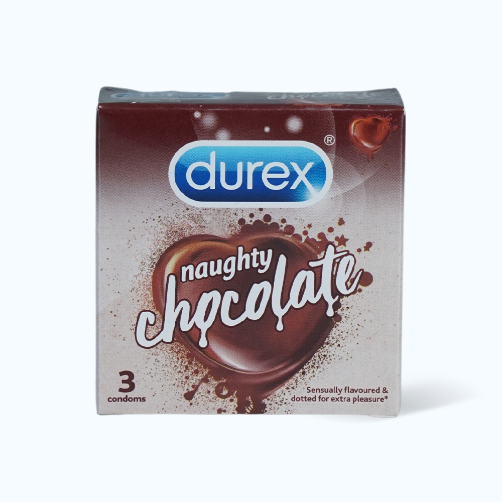 Bao cao su DUREX Naughty Chocolate hương socola (hộp 3 cái)