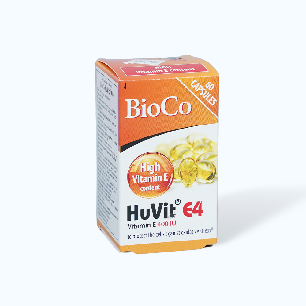 Viên uống Bioco Huvit E4 hỗ trợ bổ sung vitamin E cho cơ thể (Hộp 60 viên)