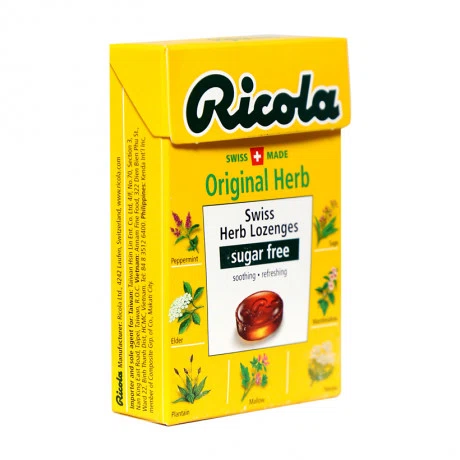 Kẹo ngậm thảo mộc RICOLA không đường hỗ trợ giảm ho, thông cổ mát họng nguyên bản (40g)