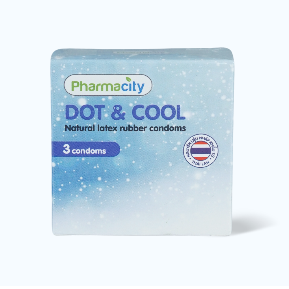 Bao cao su có gai mát lạnh Pharmacity Dot & Cool (3 cái/hộp)