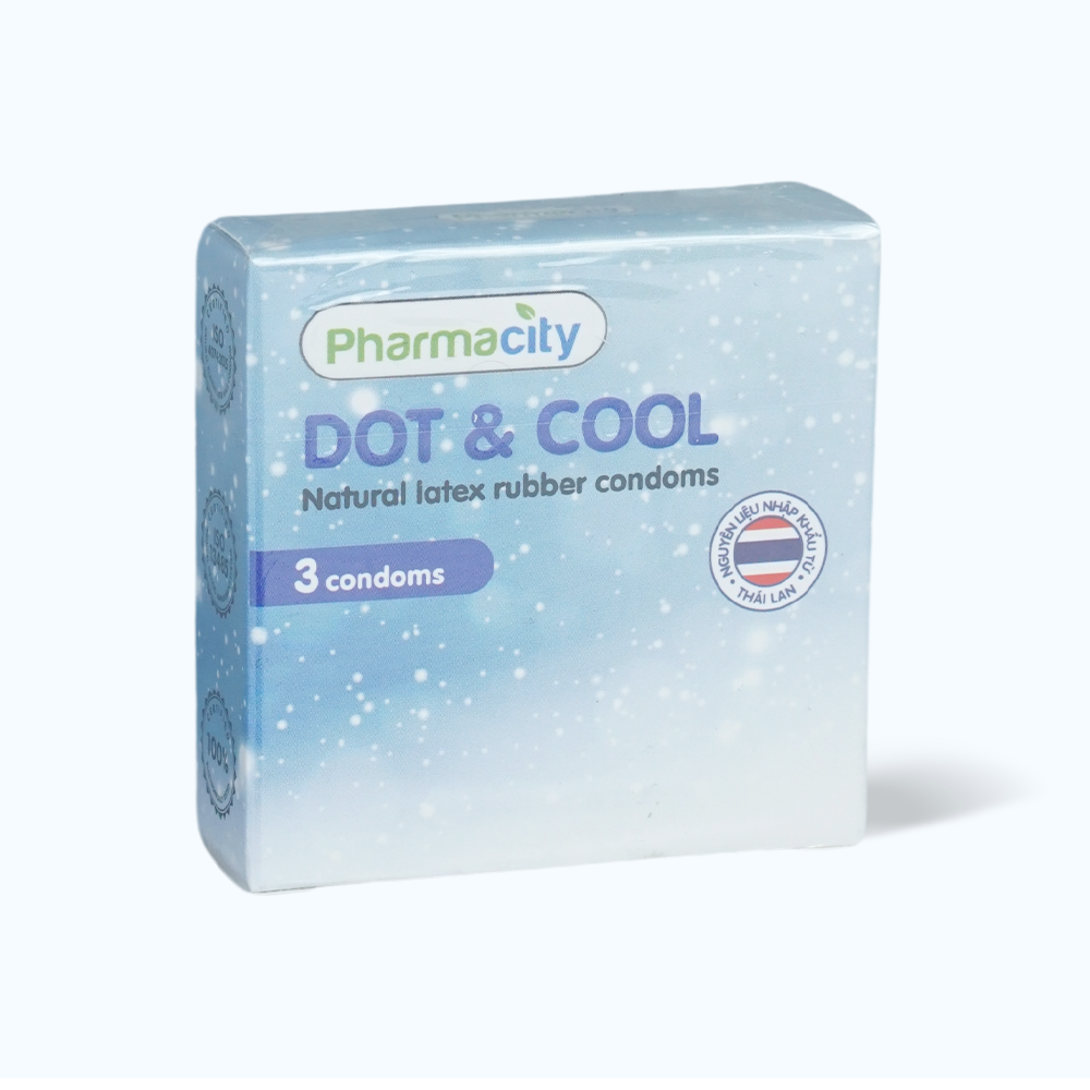 Bao cao su có gai mát lạnh Pharmacity Dot & Cool (3 cái/hộp)