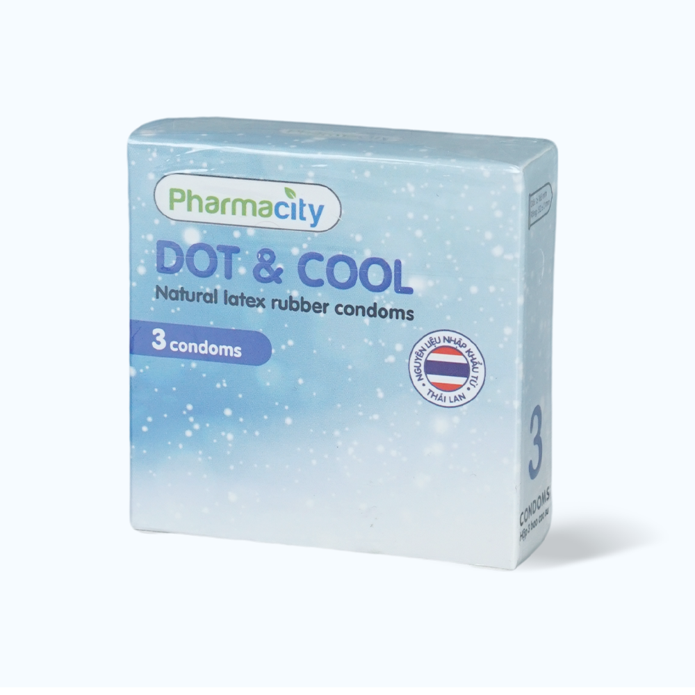 Bao cao su có gai mát lạnh Pharmacity Dot & Cool (3 cái/hộp)