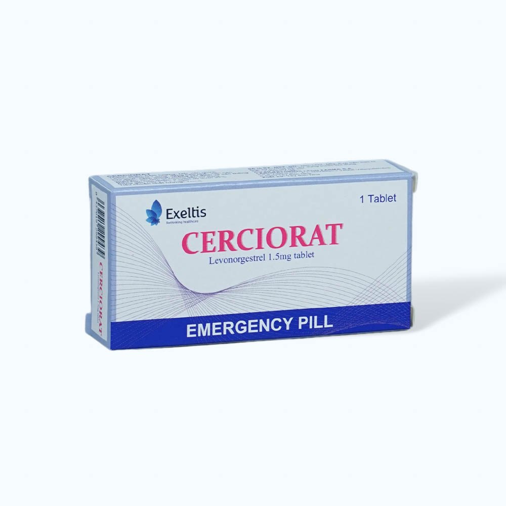 Thuốc Cerciorat 1,5mg Exeltis tránh thai khẩn cấp trong vòng 72 giờ (1 vỉ X 1 viên)