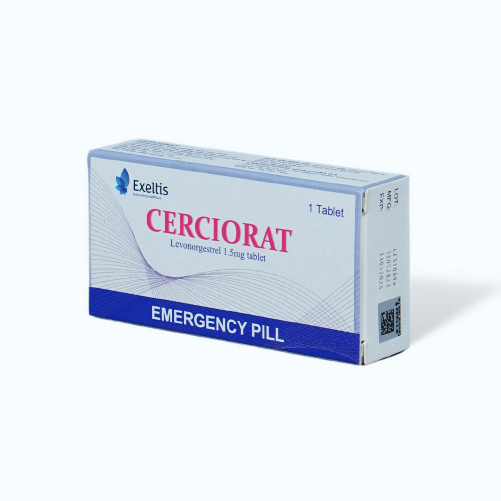 Thuốc Cerciorat 1,5mg Exeltis tránh thai khẩn cấp trong vòng 72 giờ (1 vỉ X 1 viên)