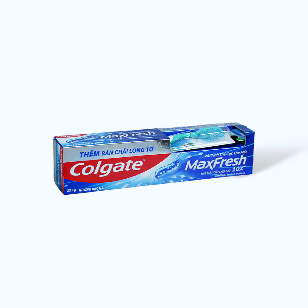 Kem đánh răng Colgate Maxfresh Peppermint Ice (225g) + Bàn chải đánh răng