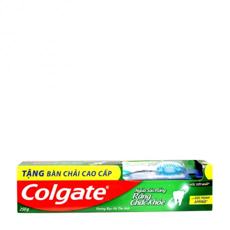 Kem đánh răng ngừa sâu răng hương bạc hà Colgate Icy Cool Mint (225g) + Bàn chải đánh răng