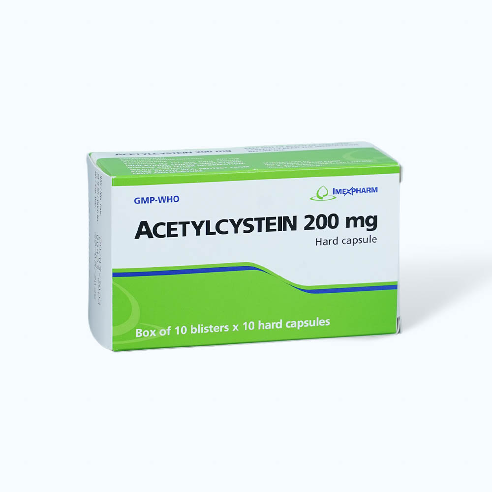 Viên nang Acetylcystein 200mg Imexpharm tiêu nhầy, loãng đàm, giảm ho (10 vỉ x 10 viên)