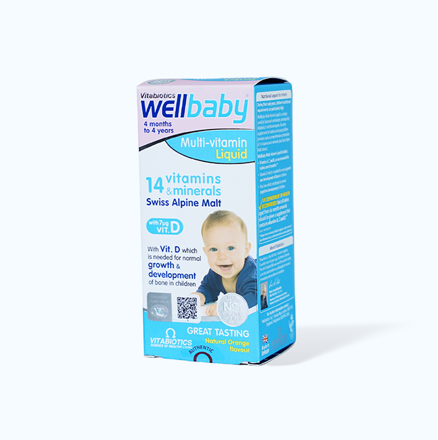 Siro Vitabiotics Wellbaby Multi-vitamin Liquid bổ sung vitamin và khoáng chất cho trẻ (Chai 150ml)