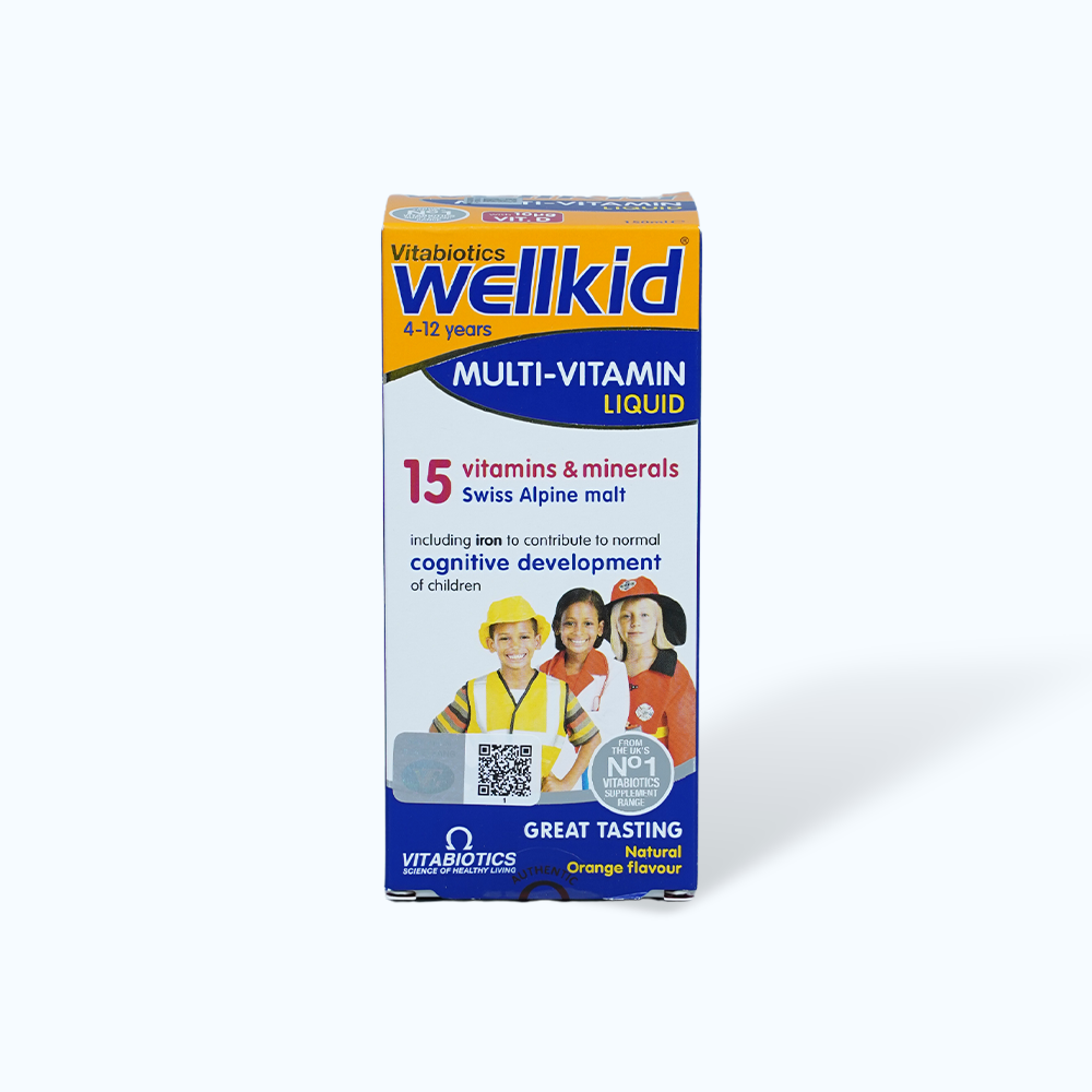 Siro Vitabiotics Wellkid Multi-vitamin Liquid bổ sung vitamin và khoáng chất cho trẻ (Chai 150ml)