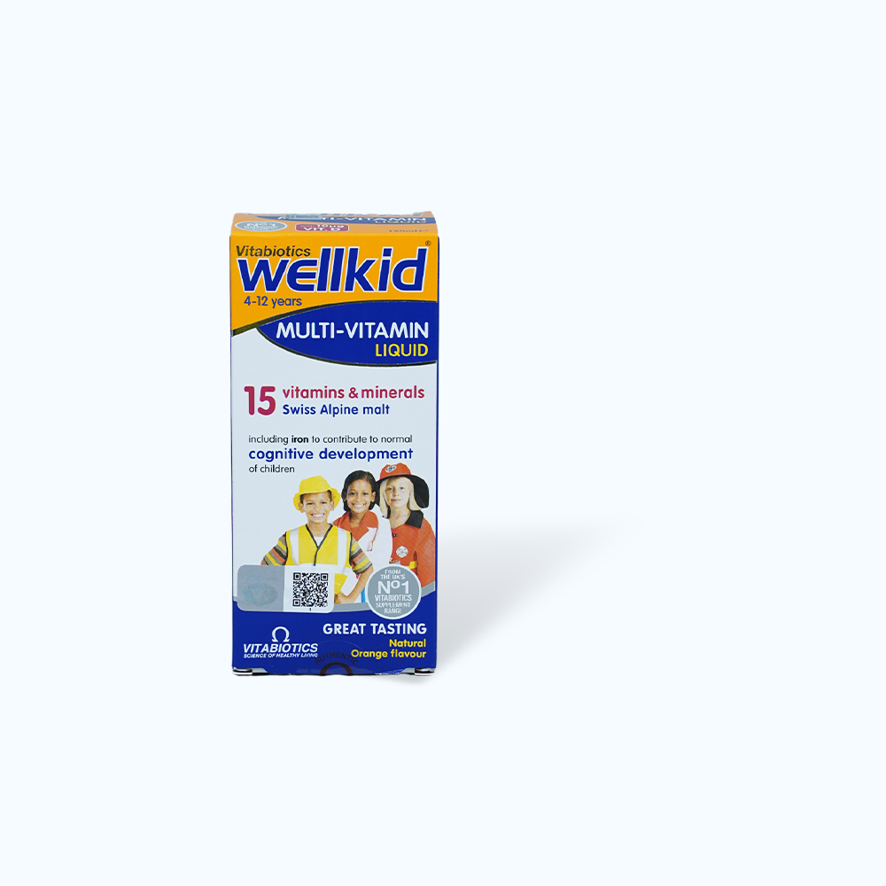 Siro Vitabiotics Wellkid Multi-vitamin Liquid bổ sung vitamin và khoáng chất cho trẻ (Chai 150ml)