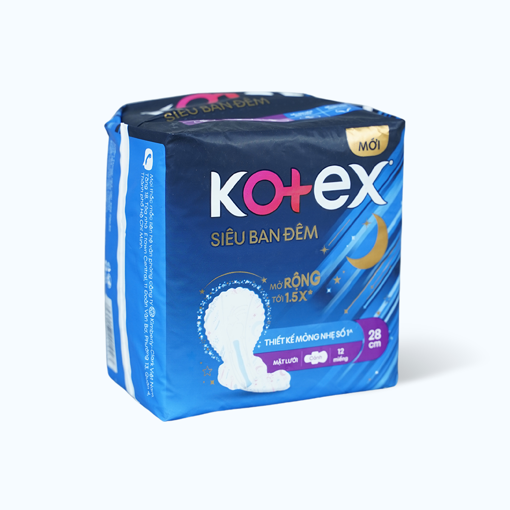 Băng vệ sinh siêu ban đêm Kotex 28cm (12 miếng)