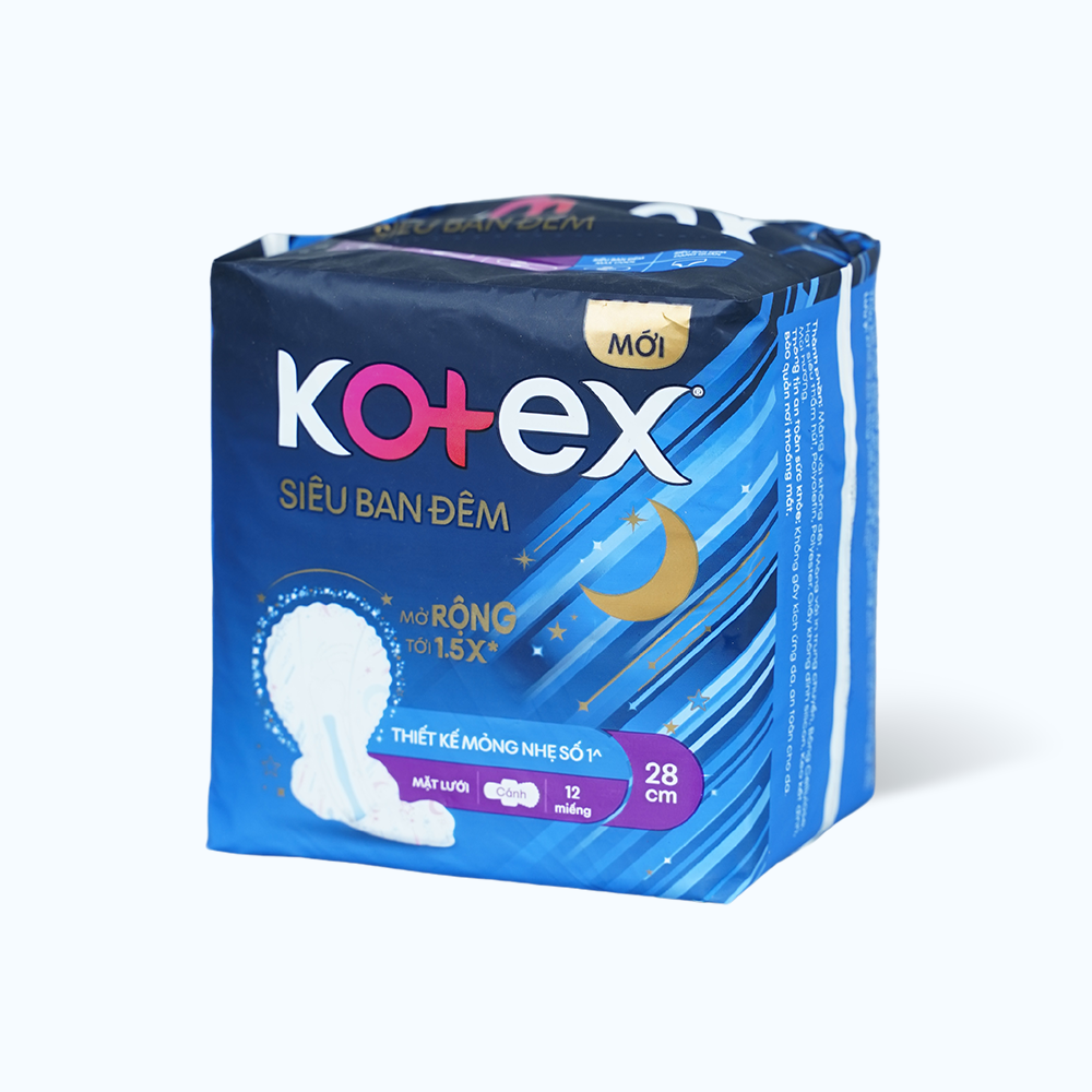 Băng vệ sinh siêu ban đêm Kotex 28cm (12 miếng)