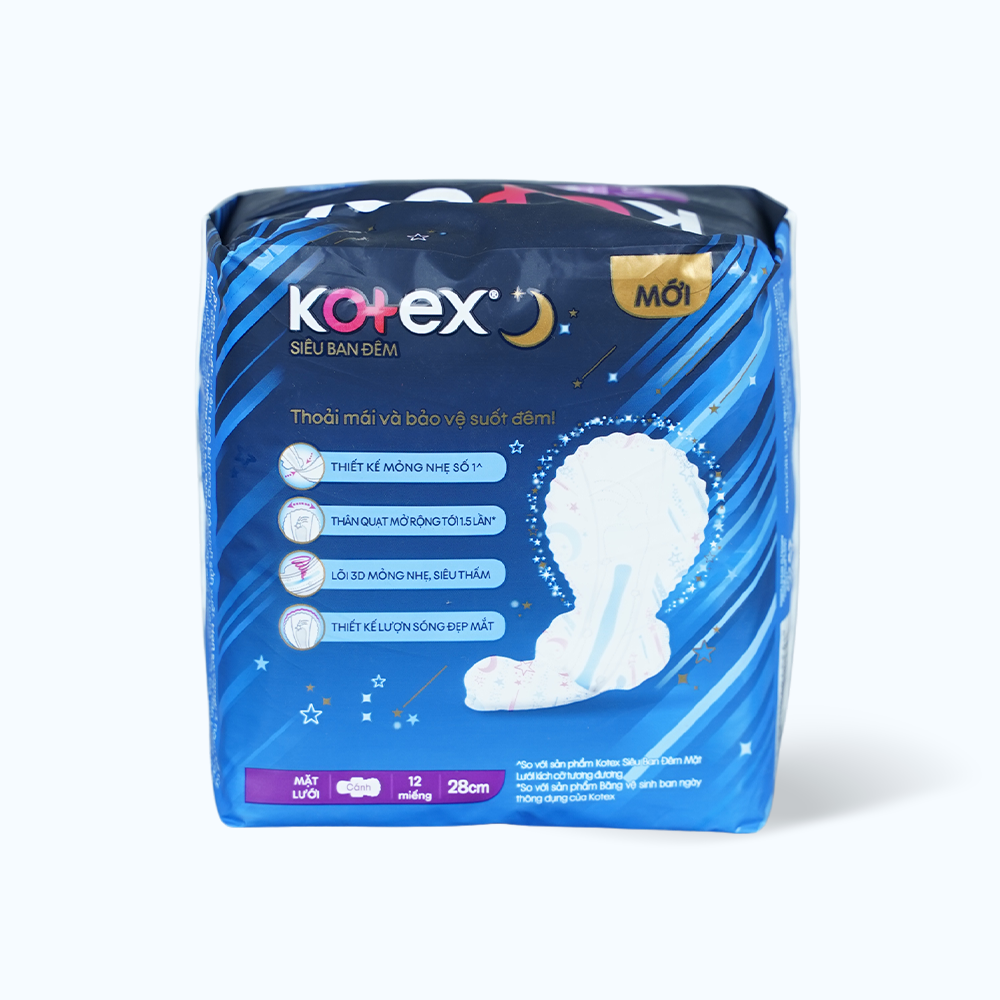 Băng vệ sinh siêu ban đêm Kotex 28cm (12 miếng)