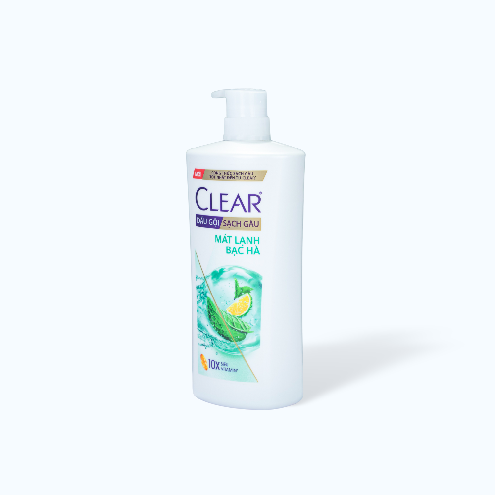 Dầu Gội CLEAR Bạc Hà Mát Lạnh Sạch Gàu (chai 880g)