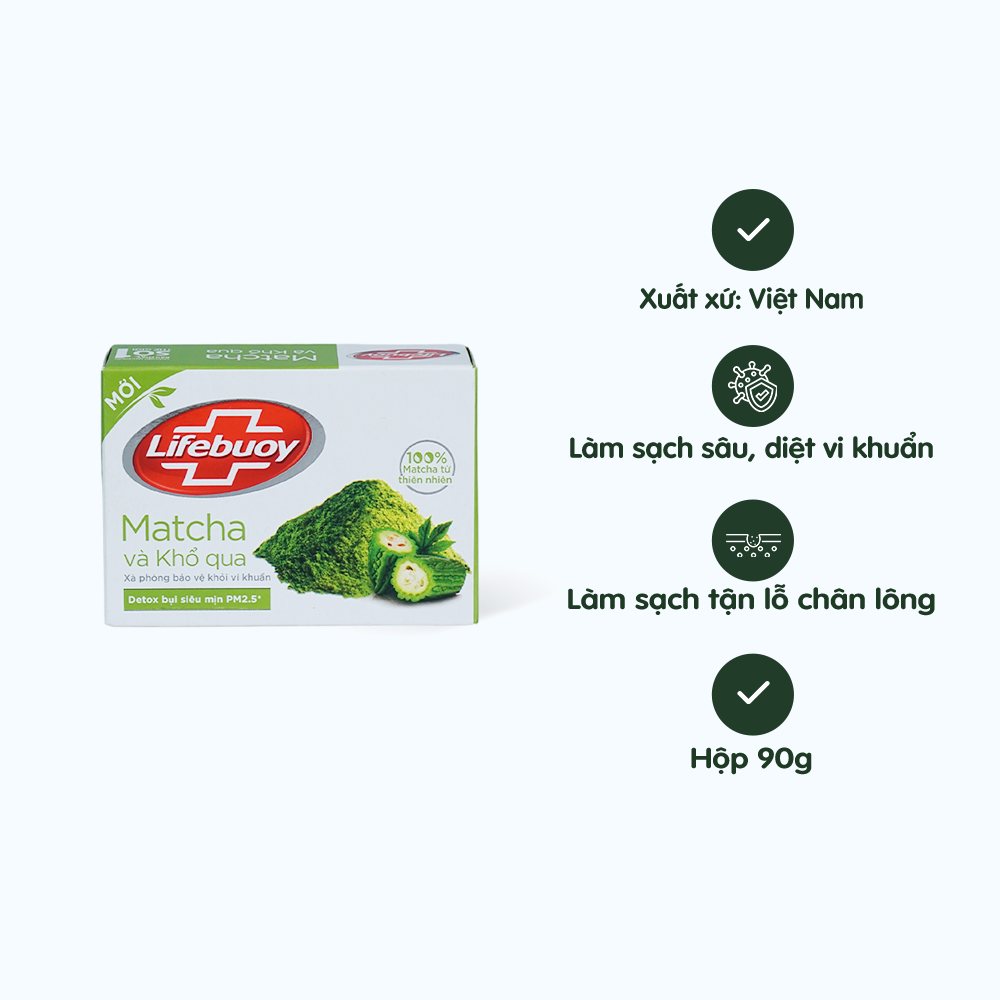 Xà Phòng Tắm LIFEBUOY Matcha và Khổ Qua Bảo Vệ Khỏi Vi Khuẩn (90g)