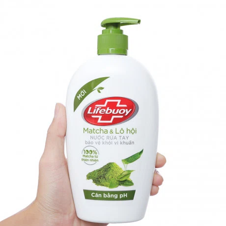 Nước Rửa Tay LIFEBUOY Matcha và Lô Hội (chai 450g)