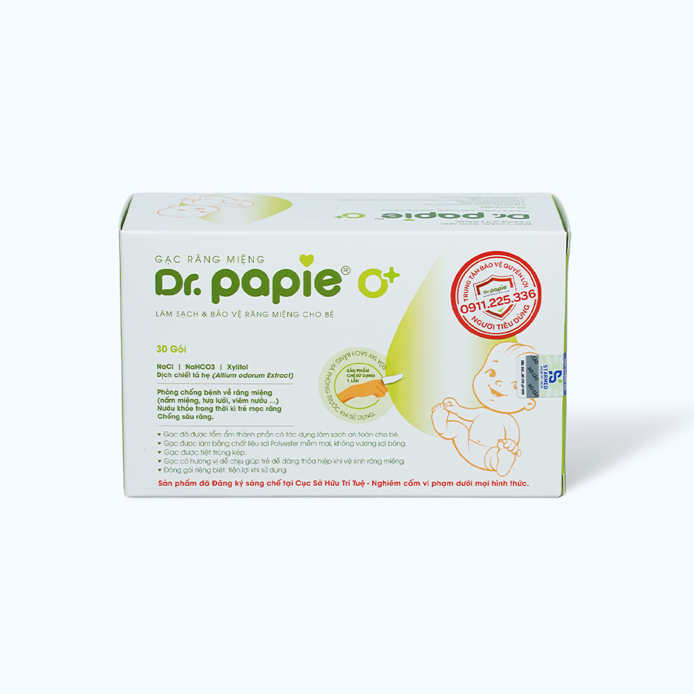 Gạc răng miệng Dr.papie (30 gói/hộp)