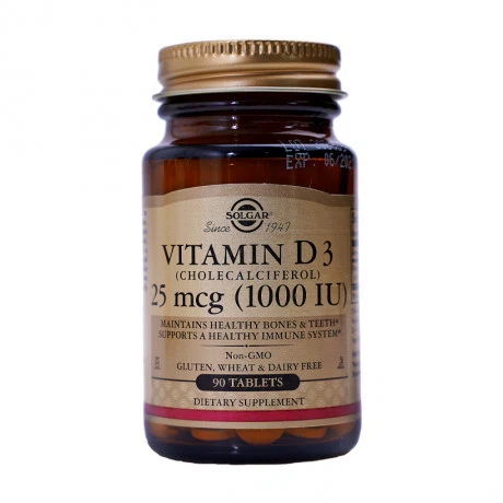 Viên uống Solgar bổ sung Vitamin D3 1000IU (Lọ 90 viên)