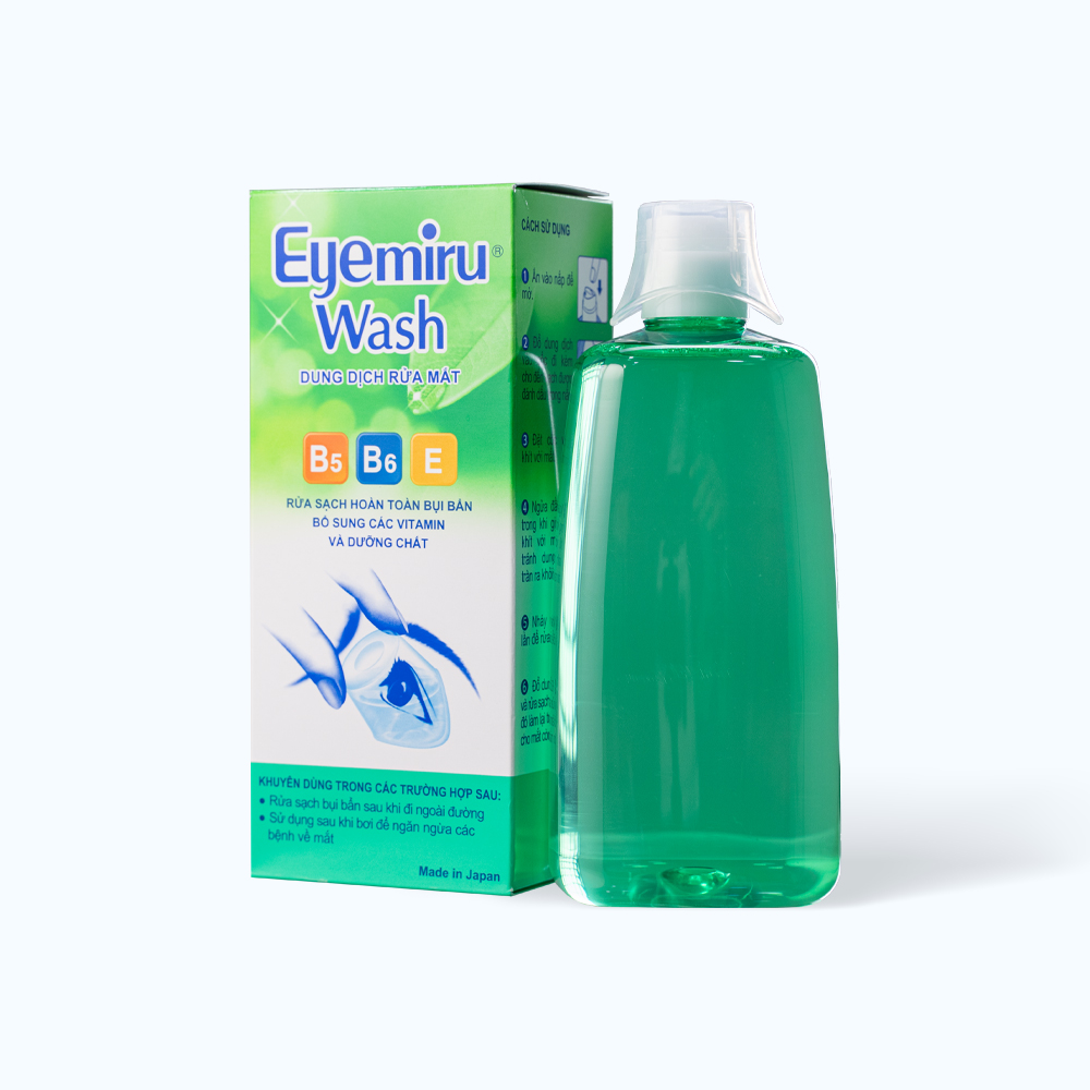 Dung dịch Eyemiru Wash rửa mắt, phòng các bệnh về mắt (Chai 500ml)