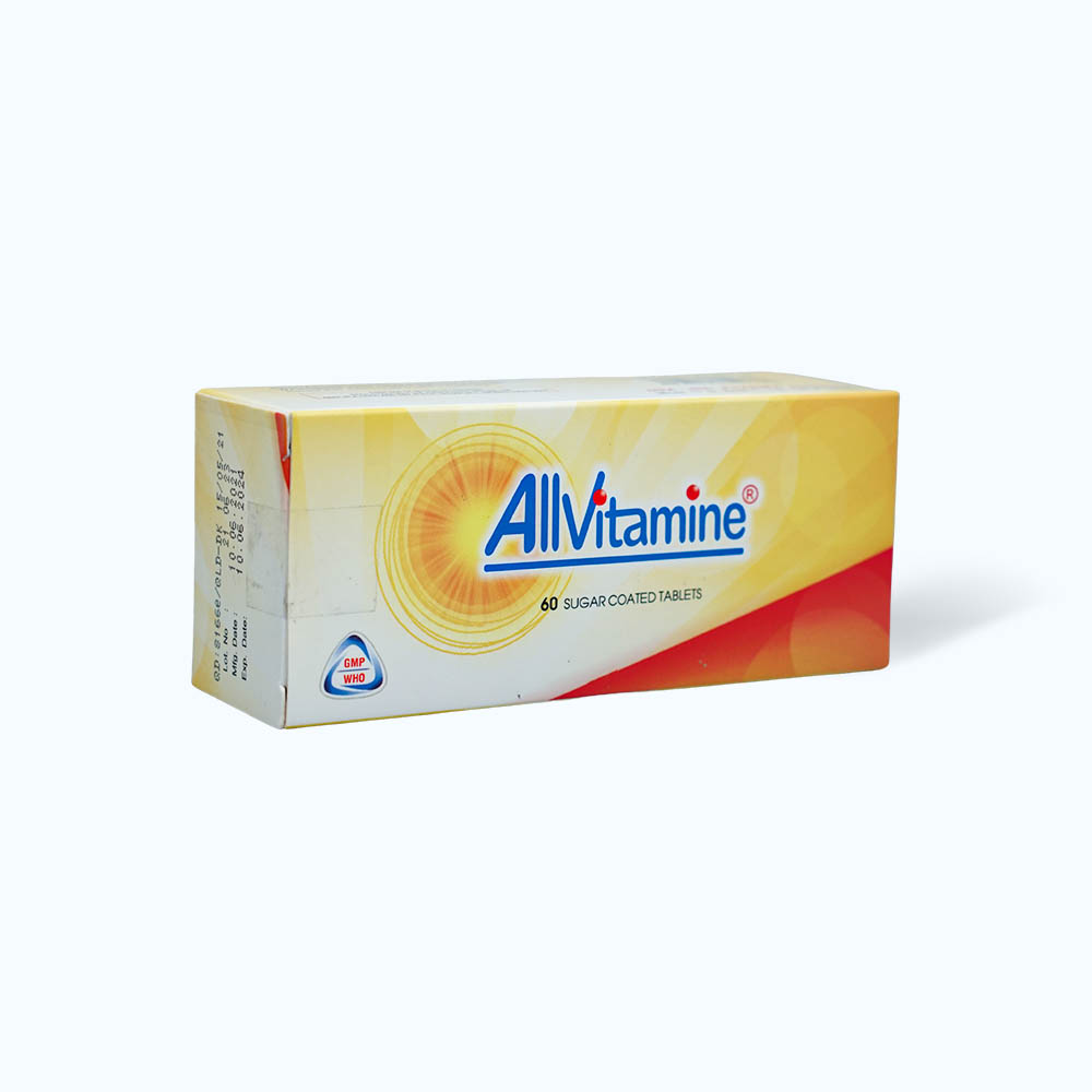 Viên nén bao đường Allvitamine bổ sung vitamin cần thiết cho cơ thể (6 vỉ x 10 viên)