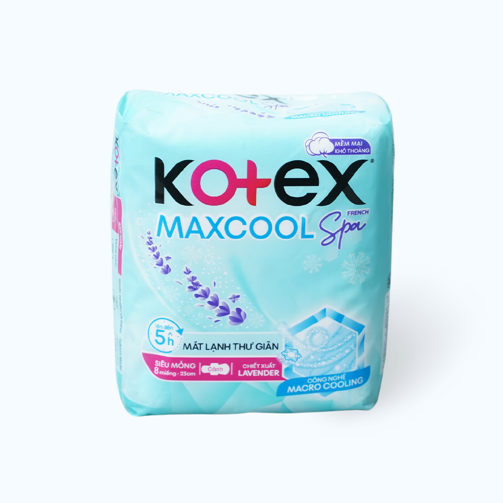 Băng vệ sinh siêu mỏng cánh Kotex Thảo Dược Cool (Gói 8 miếng)