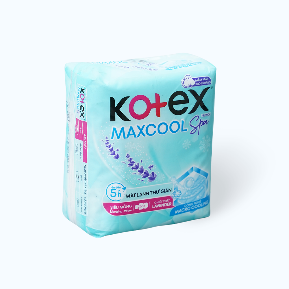 Băng vệ sinh siêu mỏng cánh Kotex Thảo Dược Cool (Gói 8 miếng)