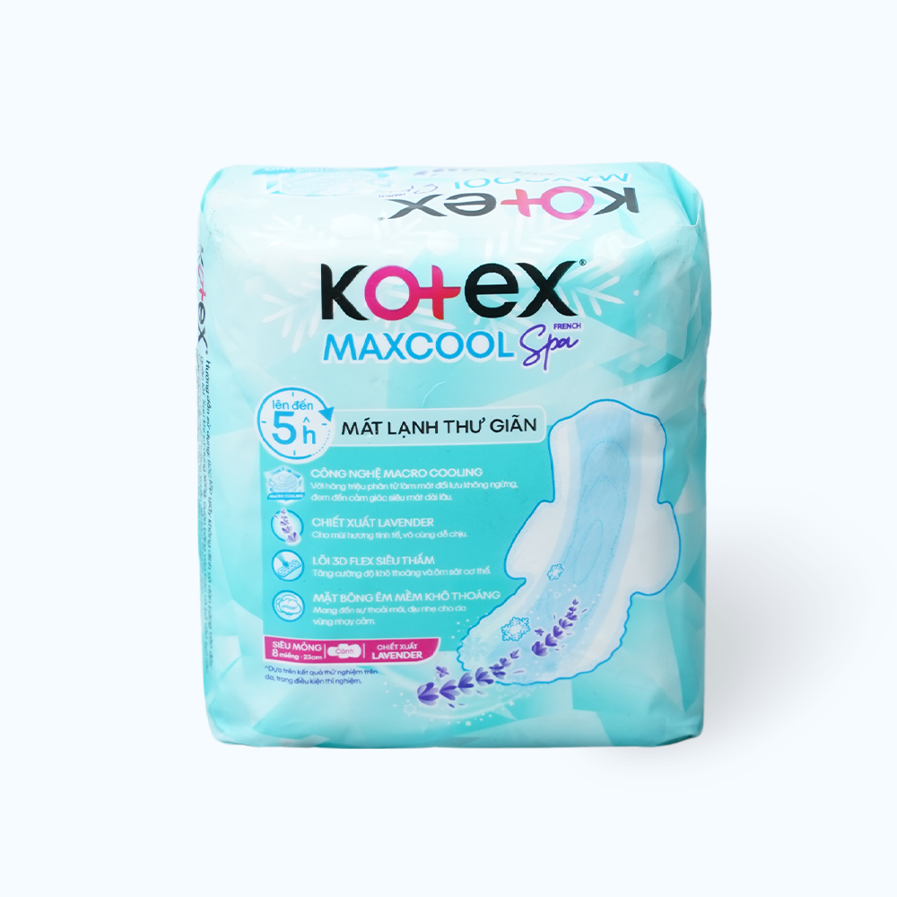 Băng vệ sinh siêu mỏng cánh Kotex Thảo Dược Cool (Gói 8 miếng)