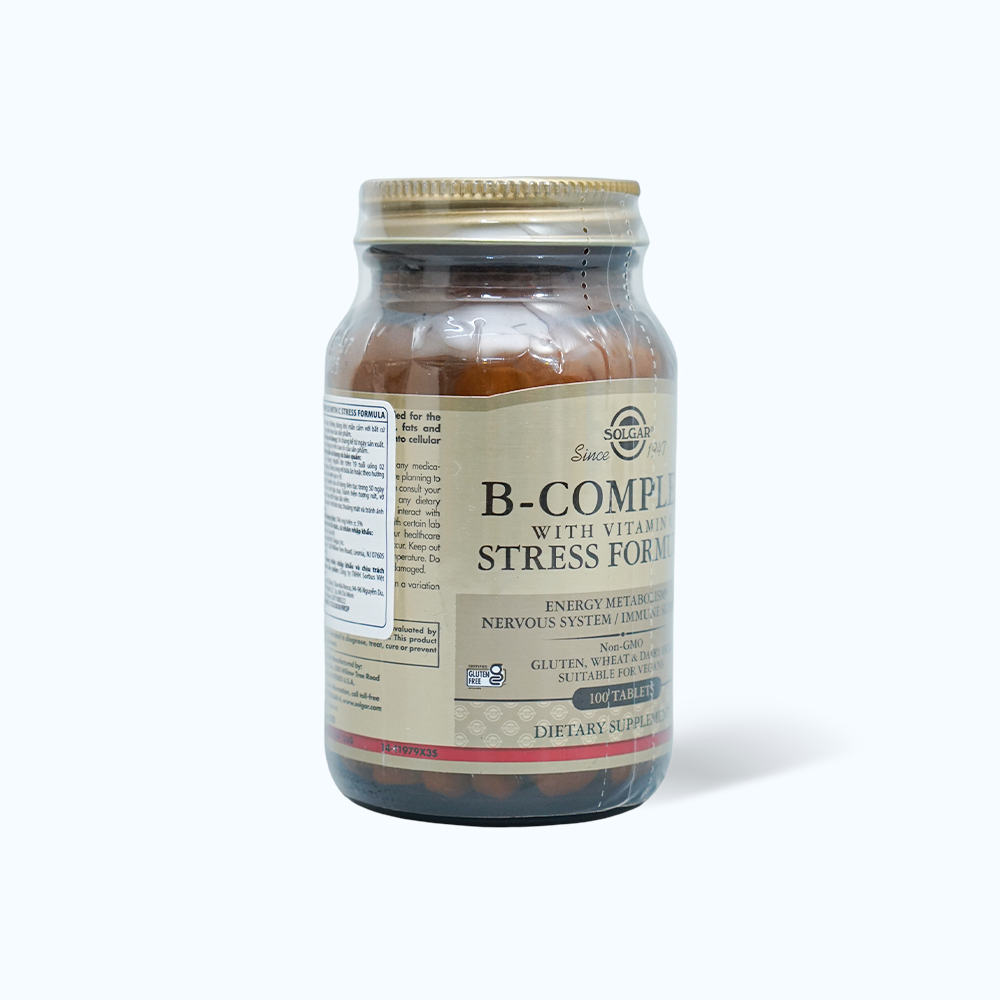 Viên uống Solgar B-Complex with Vitamin C bổ sung vitamin B, C (Chai 100 viên)