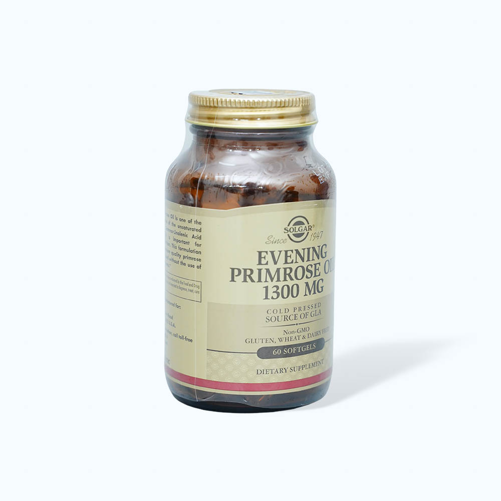Viên uống Solgar Evening Primrose Oil 1300 mg dầu anh thảo hỗ trợ cân bằng nội tiết nữ(Chai 60 viên)