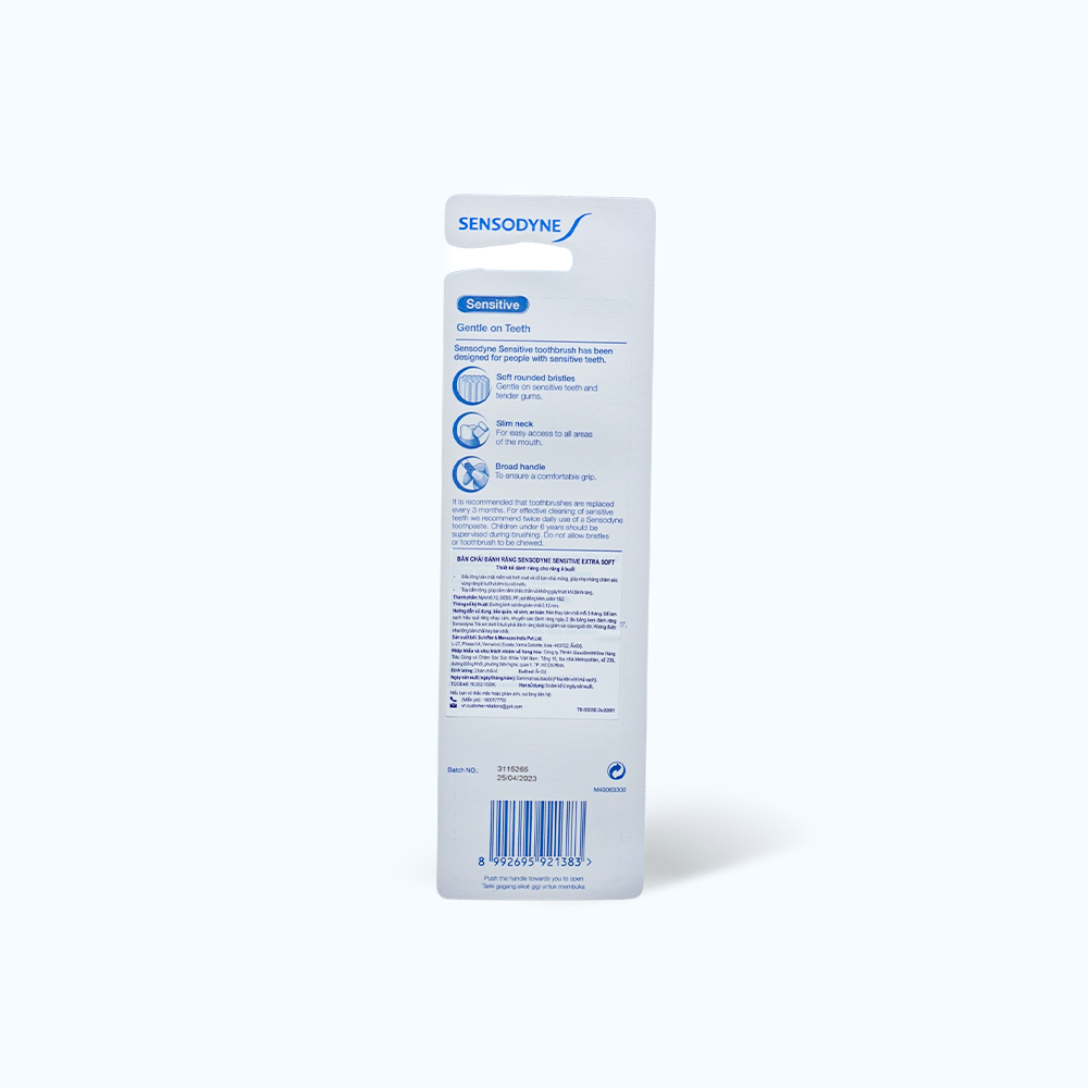 Bộ Đôi Bàn Chải Đánh Răng SENSODYNE Sensitive Extra Soft Ê Chăm Sóc Răng  Buốt và Êm Dịu Nướu