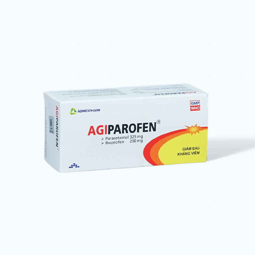 Viên nén Agiparofen 325mg/200mg điều trị đau đầu, đau răng, sốt, nhức mỏi cơ (5 vỉ x 10 viên)