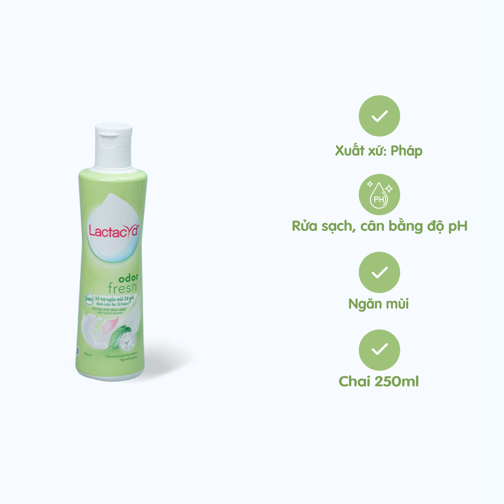 Dung dịch vệ sinh phụ nữ ngày dài tươi mát Lactacyd Odor Fresh 250ml