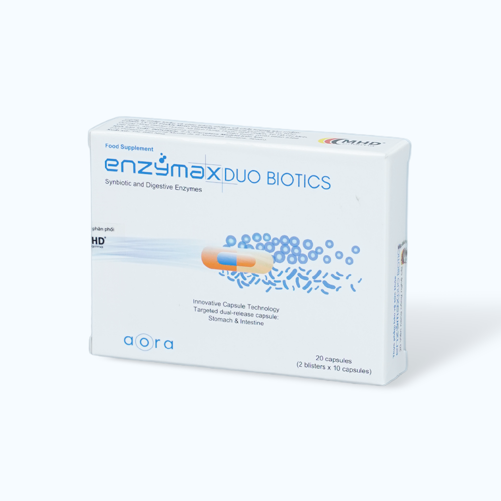 Viên nang kép Enzymax Duo Biotics hỗ trợ tăng cường tiêu hóa (20 viên)