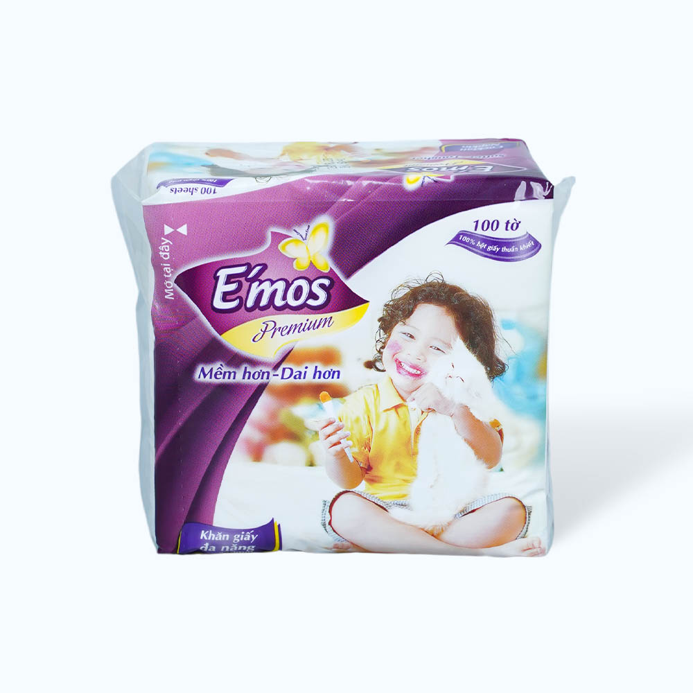 Khăn giấy EMOS premium 24mm (Gói 100 tờ)