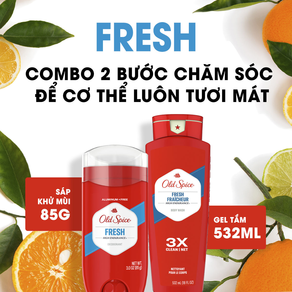 Sáp khử mùi Old Spice Fresh (85g)