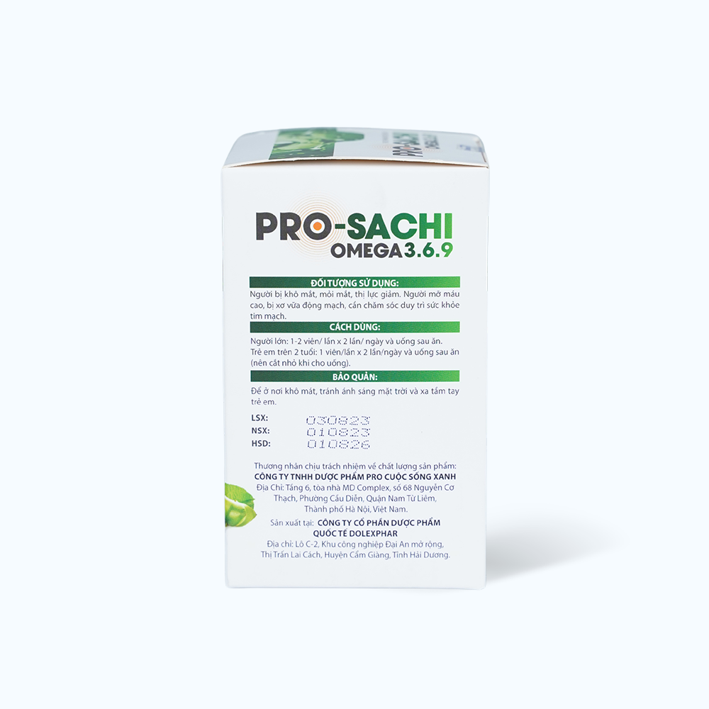 Viên uống Pro-sachi Omega 3.6.9 hỗ trợ giảm cholesterol (Hộp 60 viên)