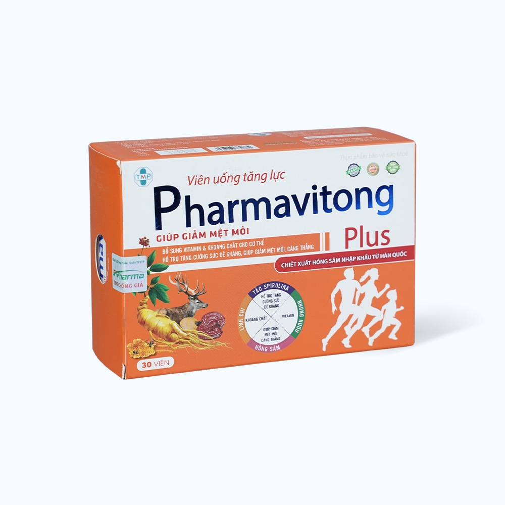 Viên uống Pharmavitong Plus hỗ trợ bồ bổ cơ thể (Hộp 30 viên)