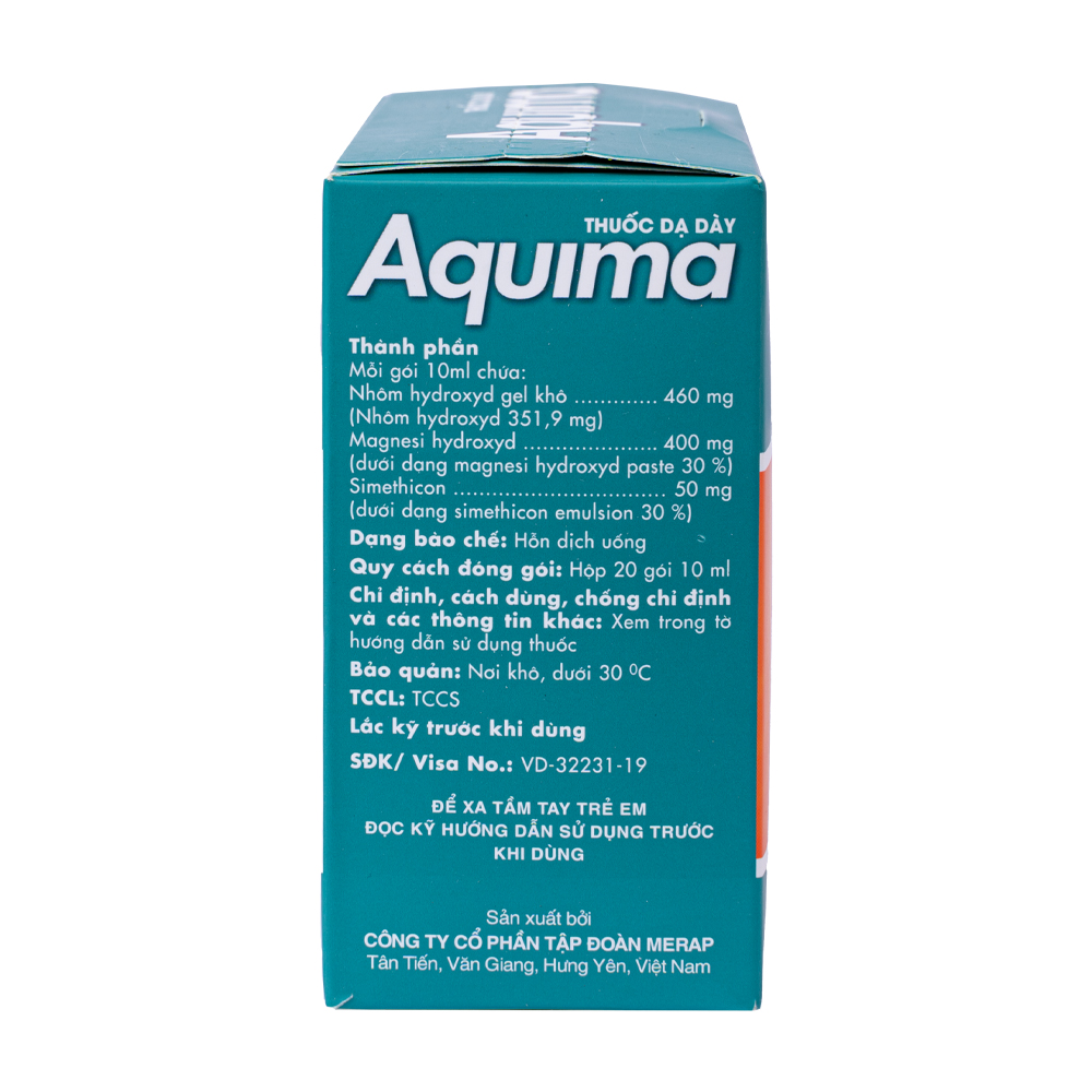 Hỗn dịch uống Aquima điều trị các triệu chứng khó tiêu, đầy hơi, tăng tiết acid (hộp 20 gói)