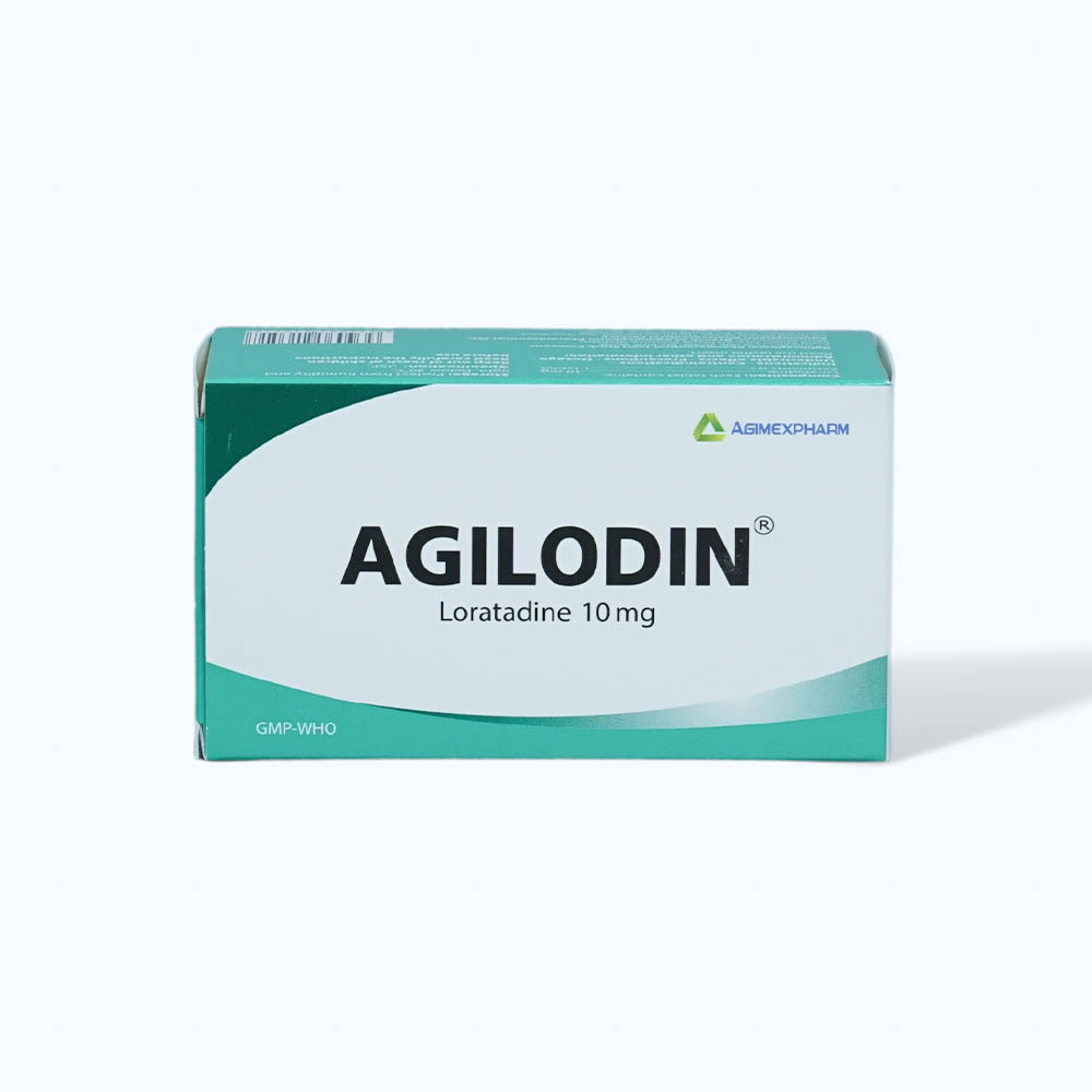 Viên nén Agilodin 10mg trị viêm mũi dị ứng, mày đay, ngứa (10 vỉ x 10 viên)